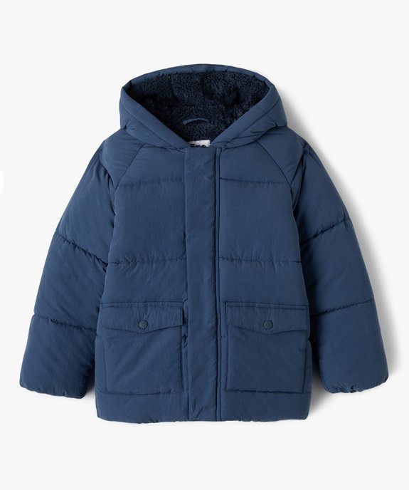 Blouson matelassé à capuche avec doublure sherpa garçon vue1 - GEMO 4G GARCON - GEMO