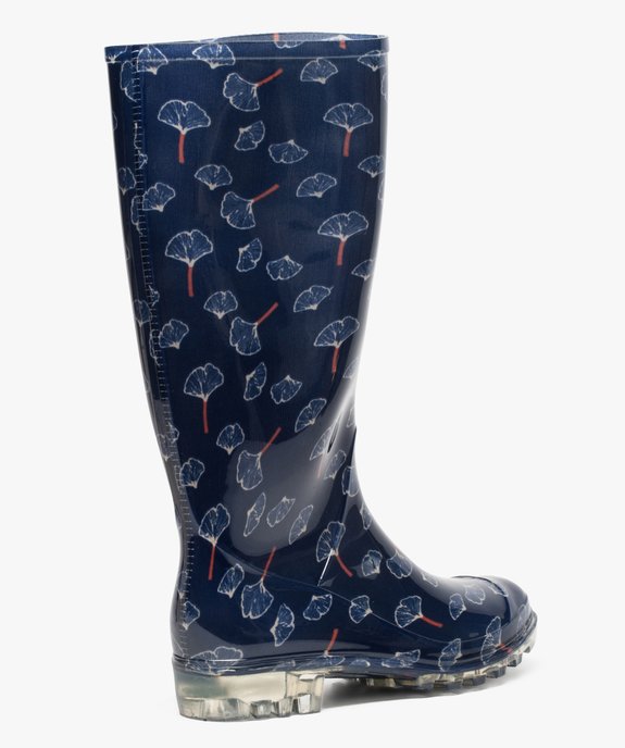 Bottes de pluie femme à motifs fleuris vue4 - GEMO (EQUIPT) - GEMO