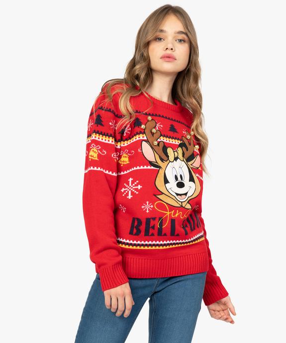 Pull de Noël femme avec motif Minnie et grelots - Disney vue1 - GEMO(FEMME PAP) - GEMO