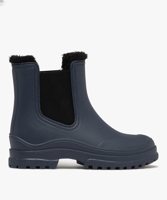 Bottes de pluie femme fourrées avec col asymétrique style Chelsea vue7 - FOLLOW ME - GEMO