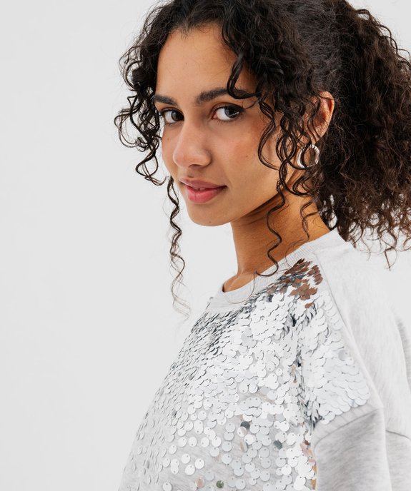 Sweat à sequins brodés femme vue2 - GEMO(FEMME PAP) - GEMO