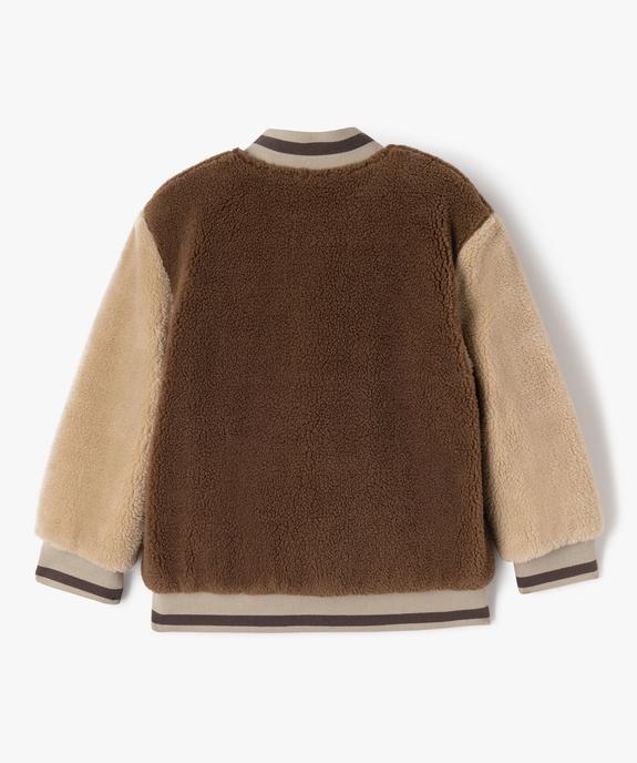 Sweat boutonné en maille peluche garçon vue4 - GEMO (ENFANT) - GEMO