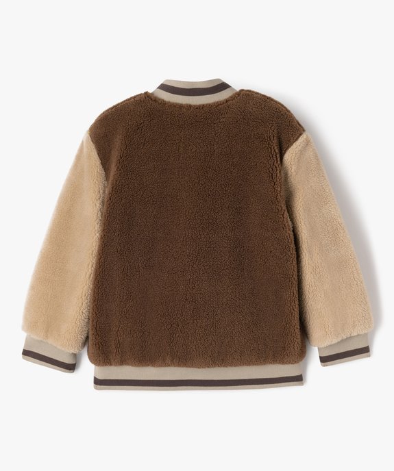 Sweat boutonné en maille peluche garçon vue4 - GEMO (ENFANT) - GEMO