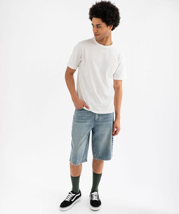 Bermuda en jean délavé large homme vue4 - GEMO 4G HOMME - GEMO