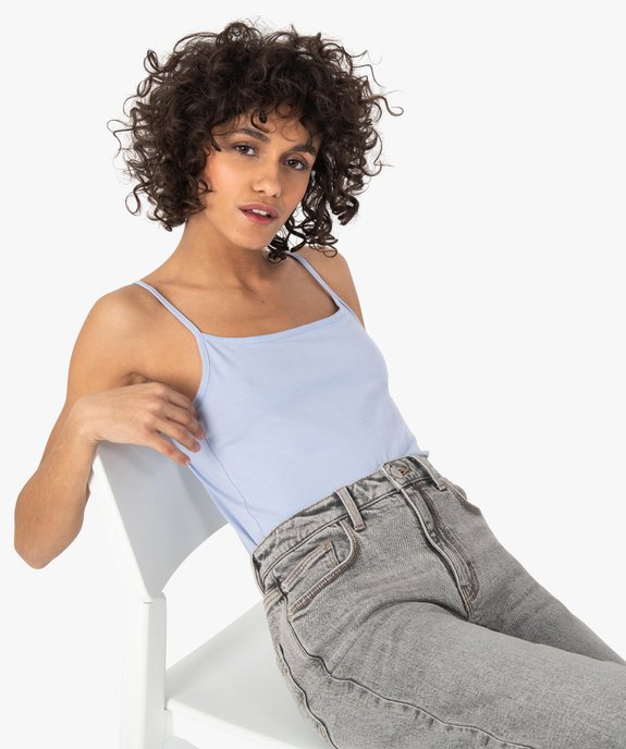 Débardeur uni à fines bretelles femme vue1 - GEMO (MAILLE) - GEMO