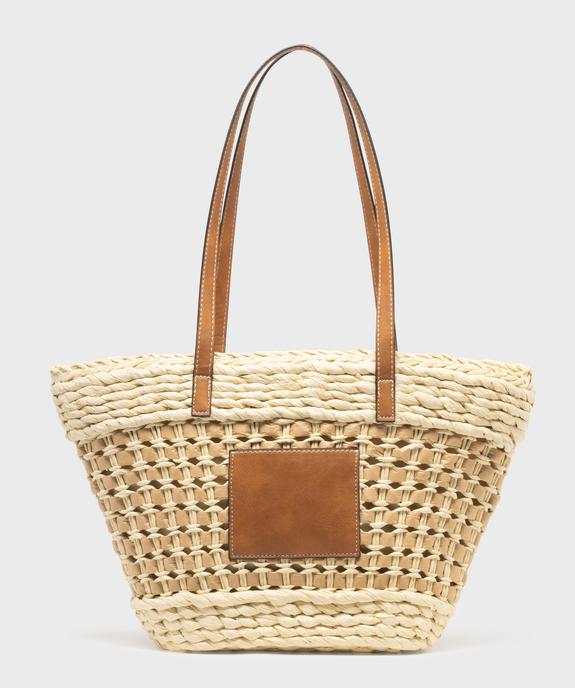 Sac en paille bicolore porté épaule femme vue1 - GEMO (ACCESS) - GEMO