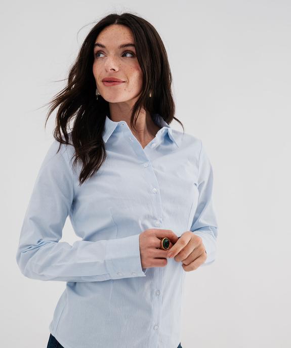 Chemise rayée en coton stretch femme vue2 - GEMO(FEMME PAP) - GEMO