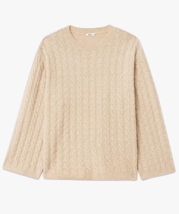 Pull torsadée en laine femme grande taille vue4 - GEMO (G TAILLE) - GEMO