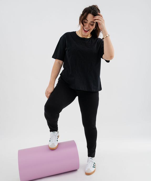 Legging femme grande taille uni en coton stretch vue10 - GEMO 4G GT - GEMO
