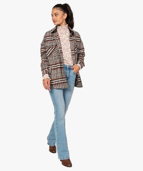 Veste femme forme chemise effet tweed vue5 - GEMO(FEMME PAP) - GEMO