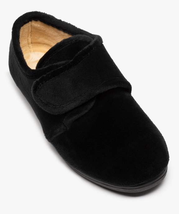 Chaussons femme confort en velours uni et bride scratch vue5 - GEMO(HOMWR FEM) - GEMO