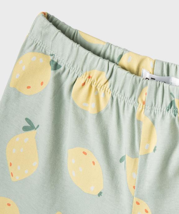 Pyjashort en jersey de coton imprimé à haut blouse fille vue3 - GEMO 4G FILLE - GEMO