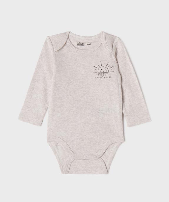 Bodies manches longues bébé  (lot de 3) vue8 - GEMO 4G BEBE - GEMO