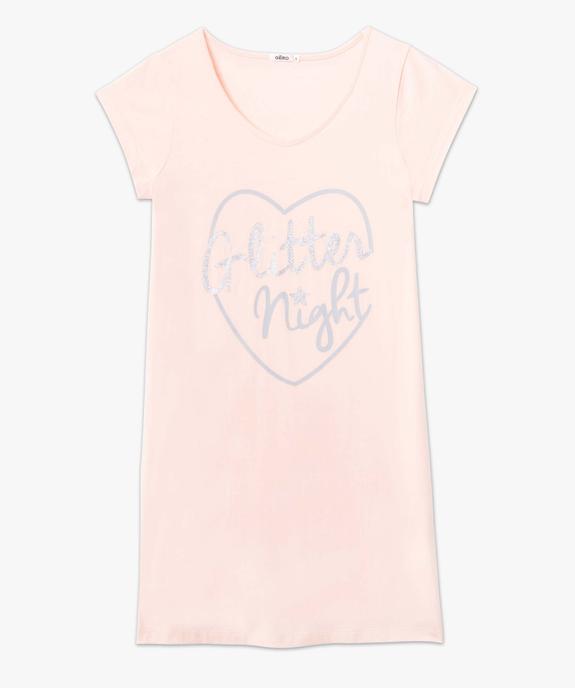 Chemise de nuit femme à manches courtes et col V vue4 - GEMO(HOMWR FEM) - GEMO