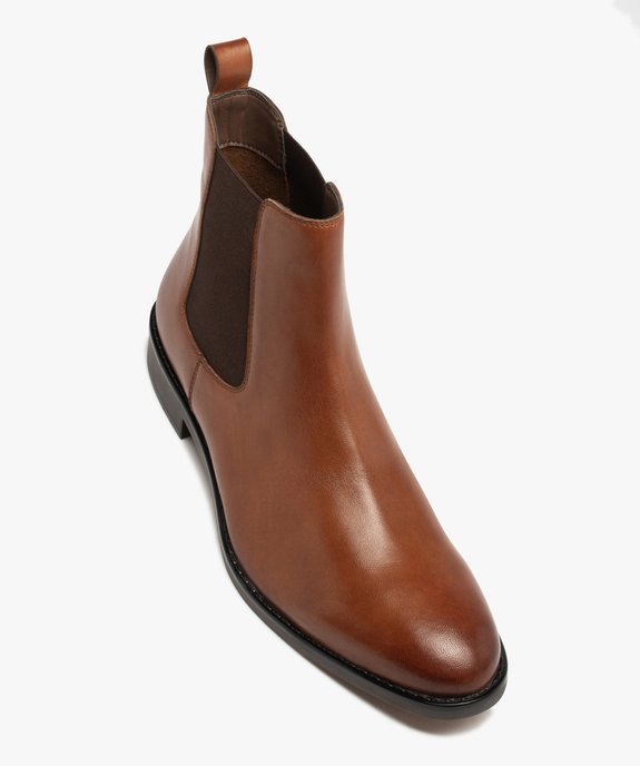 Chelsea boots dessus cuir homme - Tanéo vue5 - TANEO - GEMO