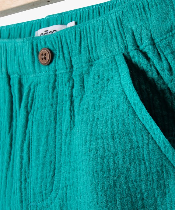 Short en gaze de coton bébé garçon vue2 - GEMO(BEBE DEBT) - GEMO