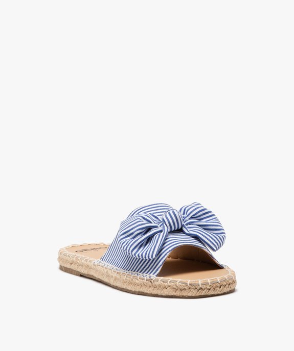 Mules femme plates avec semelle corde et noeud fantaisie vue2 - GEMO (CASUAL) - GEMO