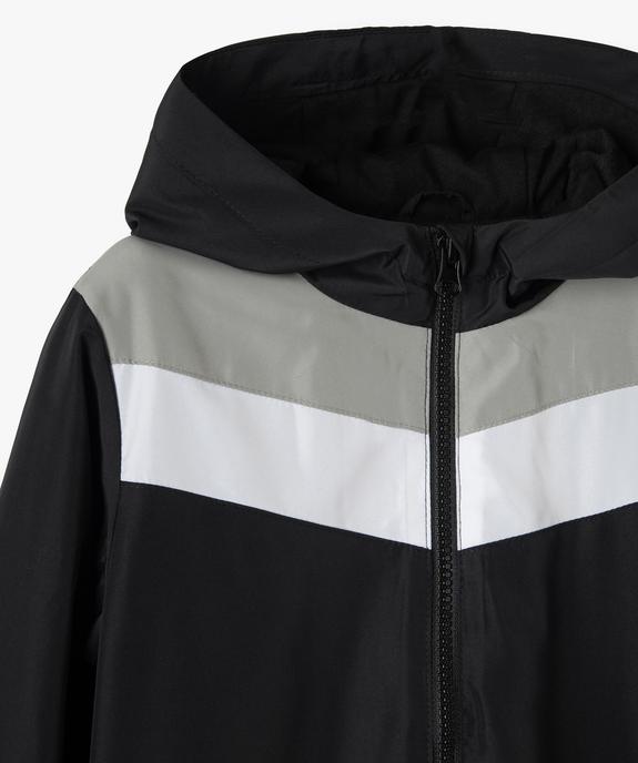 Blouson garçon coupe-vent tricolore avec capuche vue2 - GEMO (ENFANT) - GEMO
