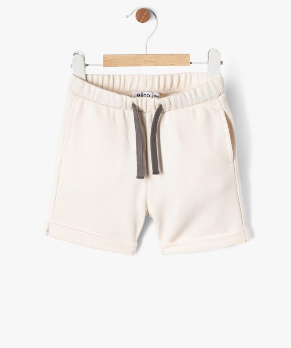 Bermuda en molleton bébé garçon vue1 - GEMO 4G BEBE - GEMO