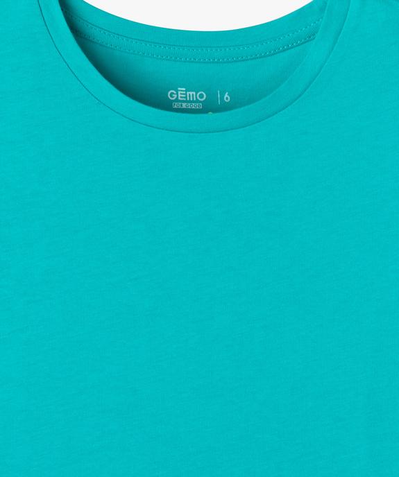 Tee-shirt manches courtes et col rond fille vue2 - GEMO 4G FILLE - GEMO