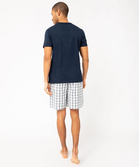 Pyjashort avec short à carreaux homme vue3 - GEMO 4G HOMME - GEMO