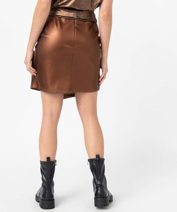 Jupe femme forme portefeuille en synthétique imitation cuir vue3 - GEMO(FEMME PAP) - GEMO