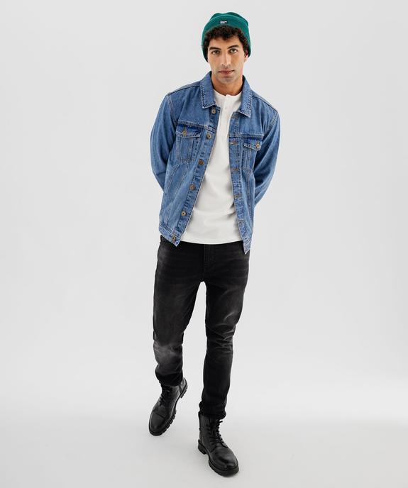 Veste en jean coupe droite homme vue4 - GEMO 4G HOMME - GEMO