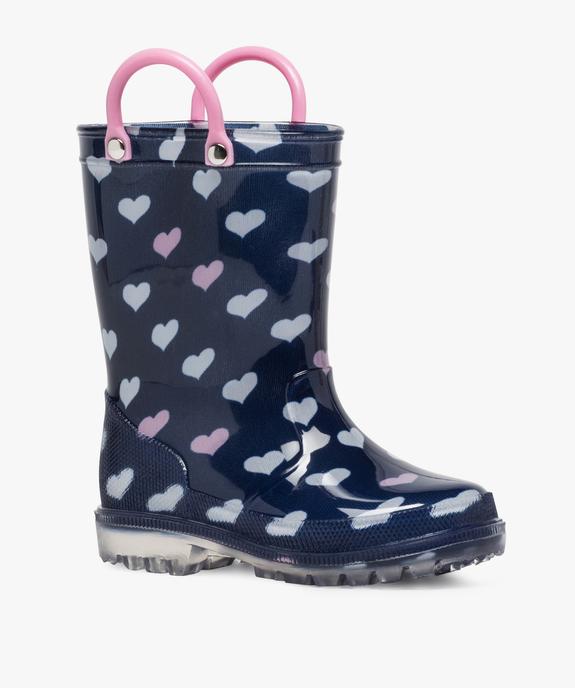 Bottes de pluie fille à motifs cœurs et anses vue2 - GEMO (ENFANT) - GEMO