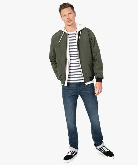 Blouson homme rembourré avec finitions bord-côte vue5 - GEMO 4G HOMME - GEMO