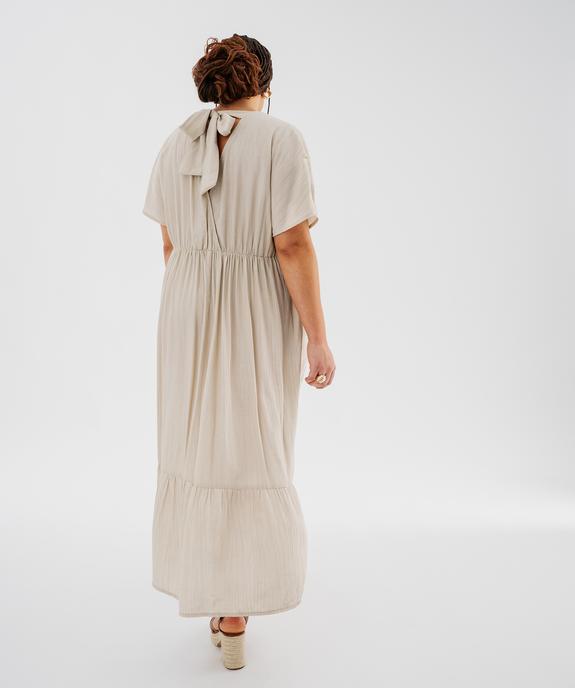 Robe longue à manches courtes en tissu texturé femme grande taille vue6 - GEMO (G TAILLE) - GEMO