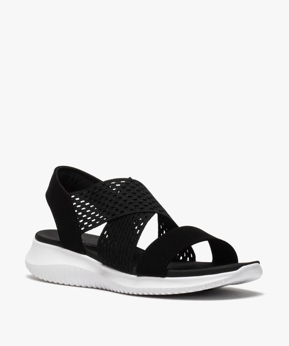 Sandales femme à brides élastiquées ajourées - Skechers vue2 - SKECHERS - GEMO