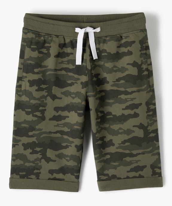 Bermuda garçon à motifs feuillage et taille élastiquée vue1 - GEMO (JUNIOR) - GEMO