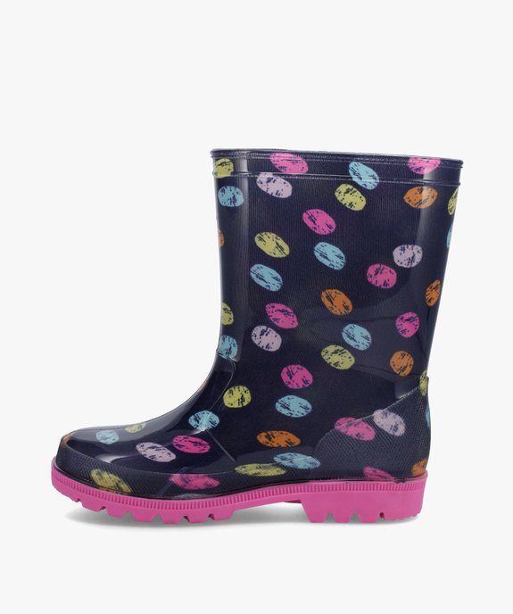 Bottes de pluie fille multicolores à pois vue3 - GEMO (ENFANT) - GEMO