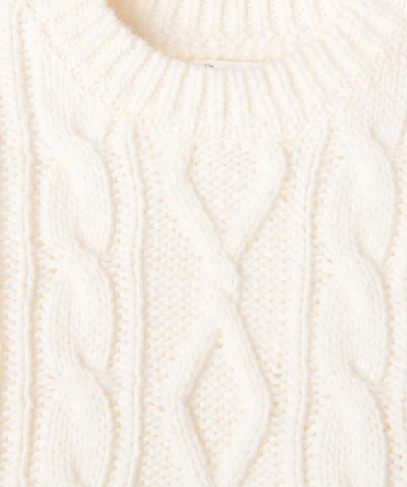 Pull à torsades avec bas en dentelle bébé fille vue3 - GEMO(BEBE DEBT) - GEMO