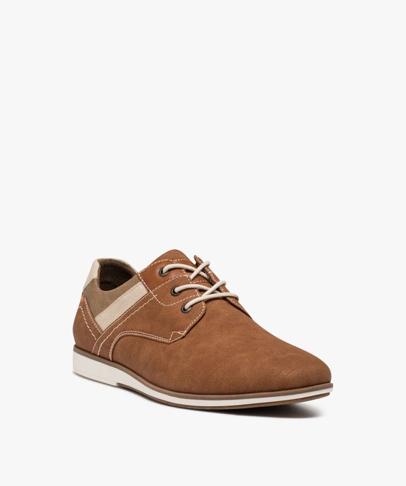 Derbies homme style décontracté avec détails contrastants vue2 - GEMO(URBAIN) - GEMO