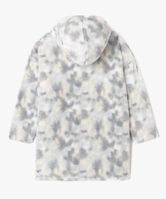 Veste d’intérieur à capuche en maille peluche fille vue3 - GEMO (JUNIOR) - GEMO