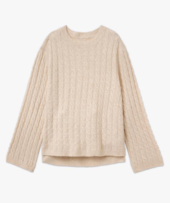 Pull large en maille à torsades femme vue4 - GEMO(FEMME PAP) - GEMO
