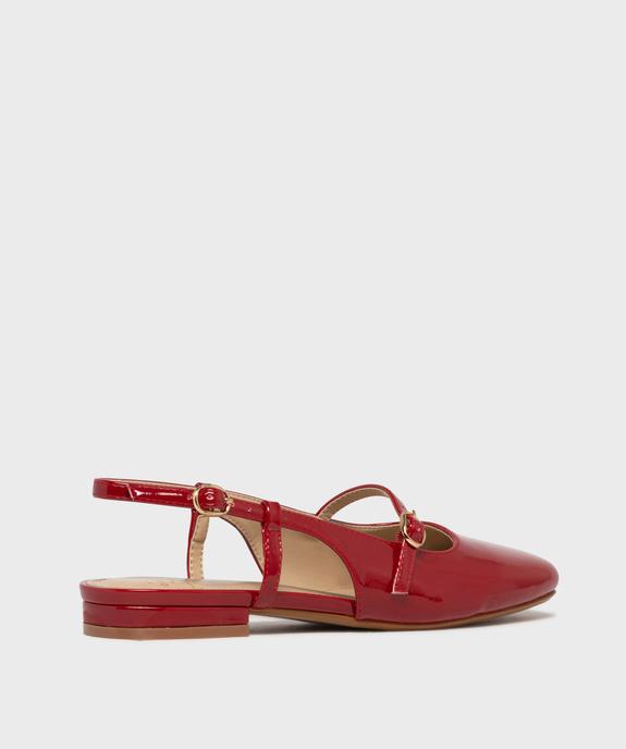 Ballerines vernies slingback à bout carré et brides femme - Follow Me vue4 - FOLLOW ME - GEMO