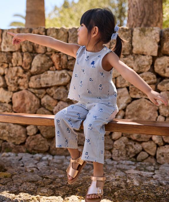 Blouse sans manches à rayures et motifs fleuris bébé fille - LuluCastagnette vue4 - LULUCASTAGNETTE - GEMO