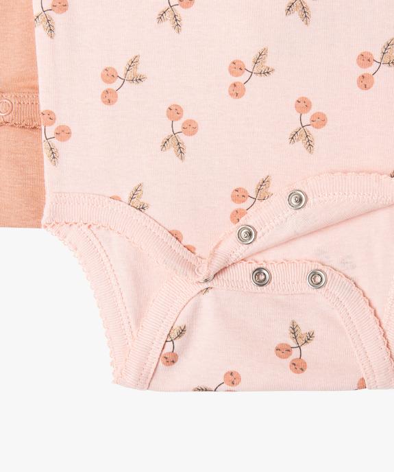 Bodies à bretelles avec motifs cerises bébé fille (lot de 3) vue3 - GEMO 4G BEBE - GEMO