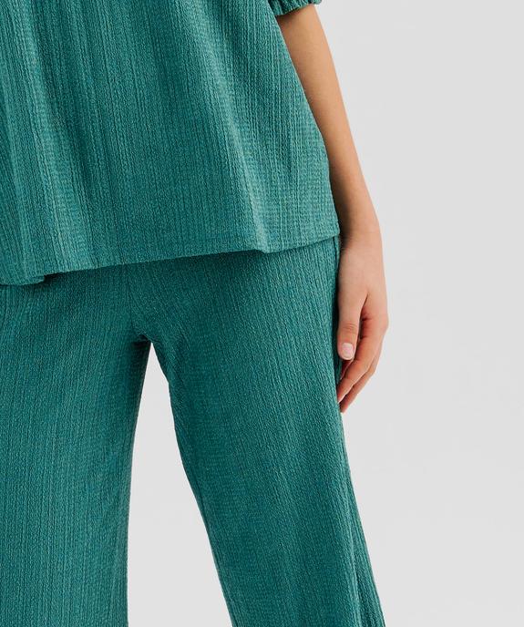 Pantalon large en maille texturée et extensible femme vue4 - GEMO(FEMME PAP) - GEMO