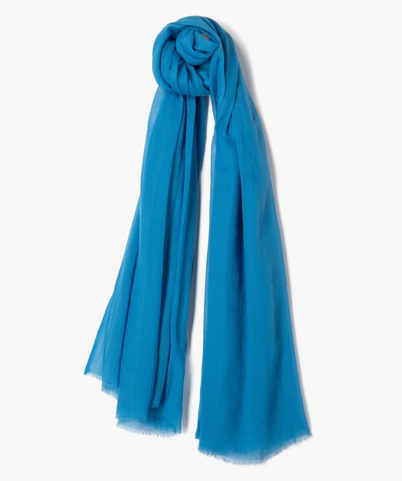 Foulard extra fin en polyester recyclé uni femme vue1 - GEMO 4G FEMME - GEMO