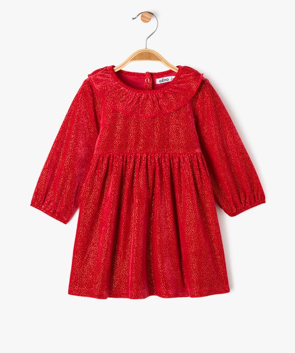 Robe en velours avec paillettes idéale noël bébé fille vue2 - GEMO(BEBE DEBT) - GEMO