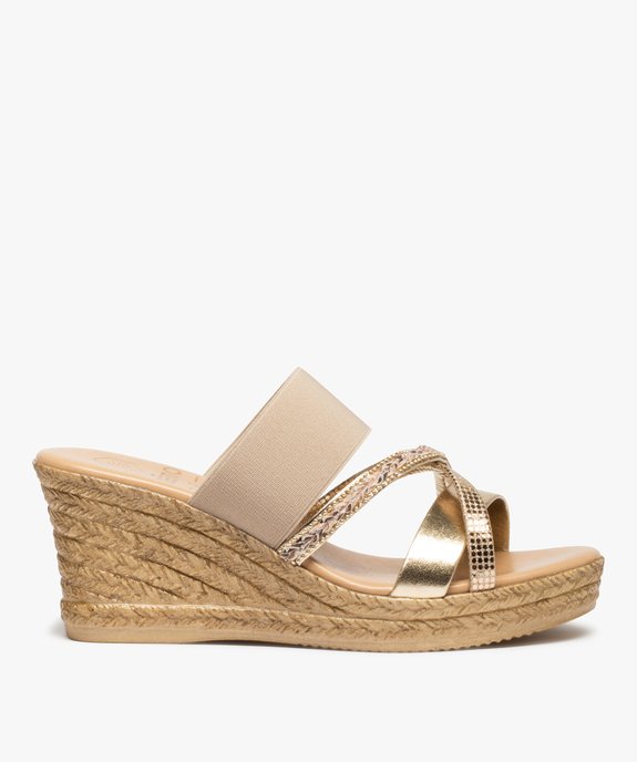 Mules femme compensées à brides brillantes vue1 - GEMO(URBAIN) - GEMO