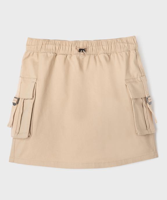 Jupe avec poches à rabat et taille élastique fille vue1 - GEMO 4G FILLE - GEMO