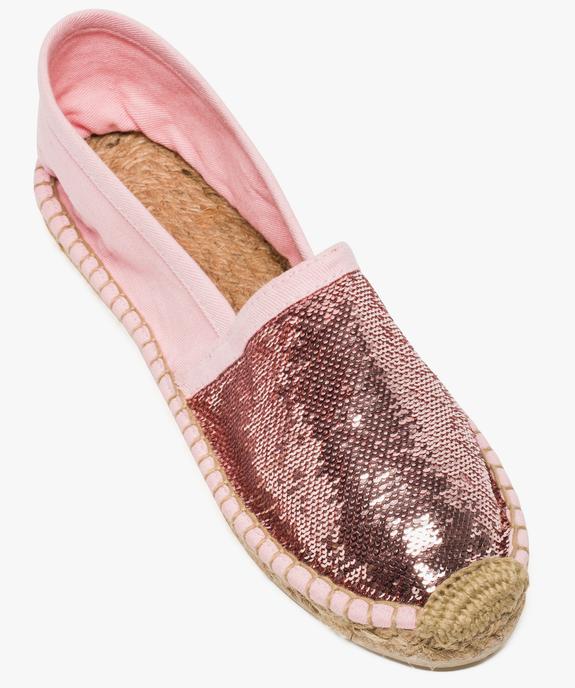 Espadrilles femme avec sequins brodés sur le dessus vue5 - GEMO (PLAGE) - GEMO