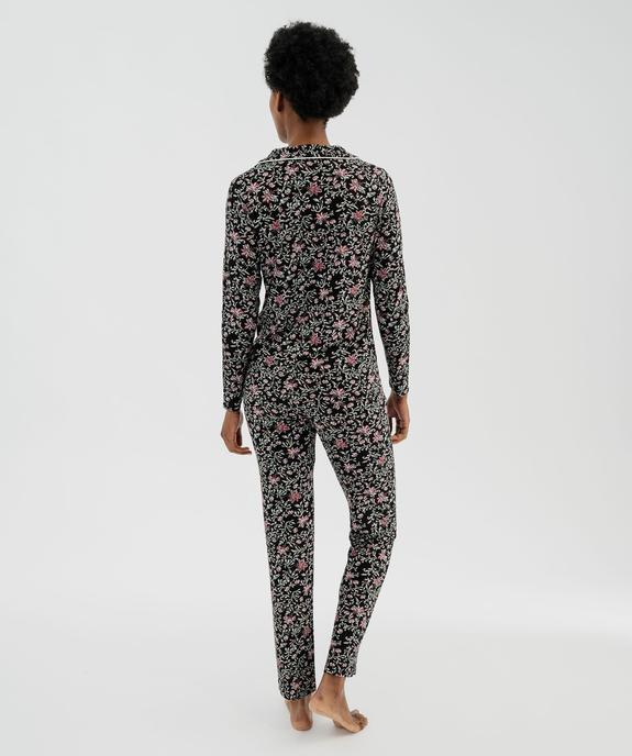 Pyjama deux pièces femme : chemise et pantalon vue3 - GEMO 4G FEMME - GEMO