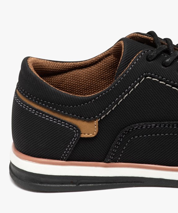 Derbies garçon unis en toile avec semelle bicolore vue6 - BUGGY - GEMO