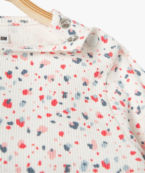 Robe bébé fille en maille côtelée et mouchetée vue2 - GEMO(BEBE DEBT) - GEMO