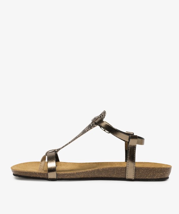 Sandales femme brillantes bicolores à brides vue3 - GEMO (CASUAL) - GEMO